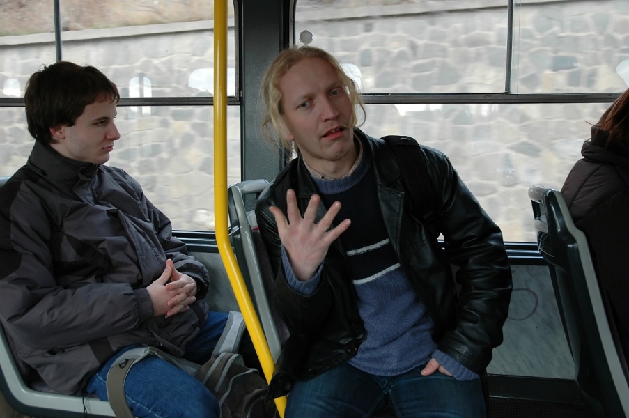 Szabolcs és Meszo villamoson